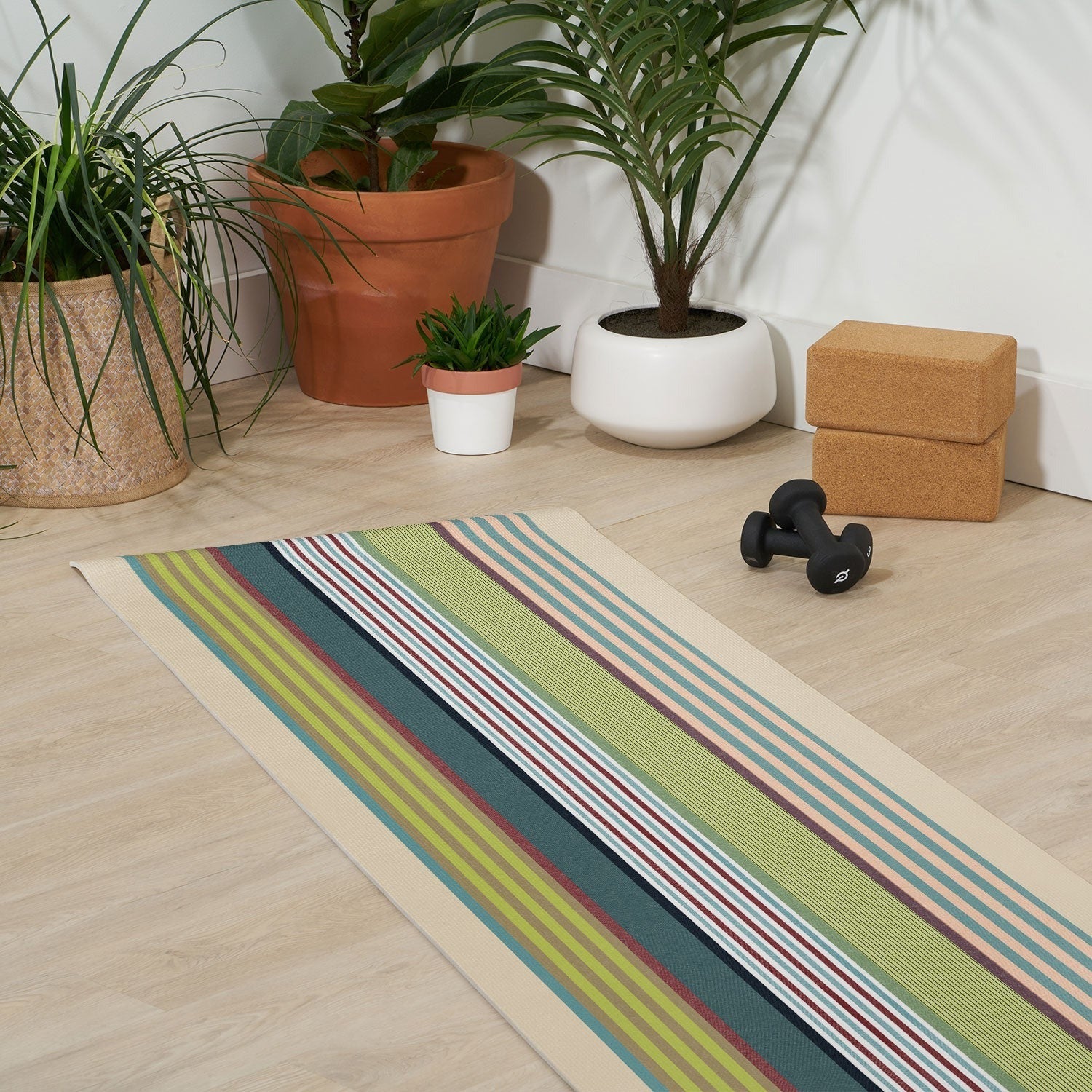 Marta Barragan Camarasa Colorful Stripe Delight Yoga Mat