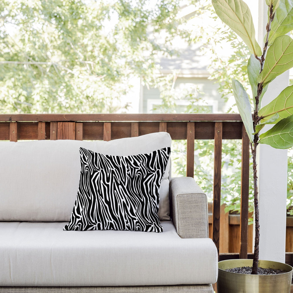 Jennifer Labre Wild Zebra Outdoor Throw Pillow