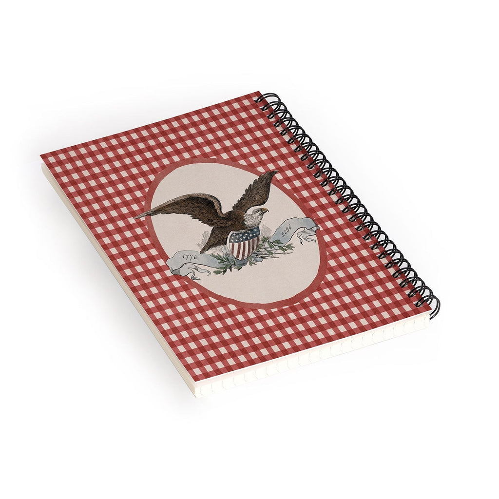 DENY Designs Gingham Eagle Spiral Notebook