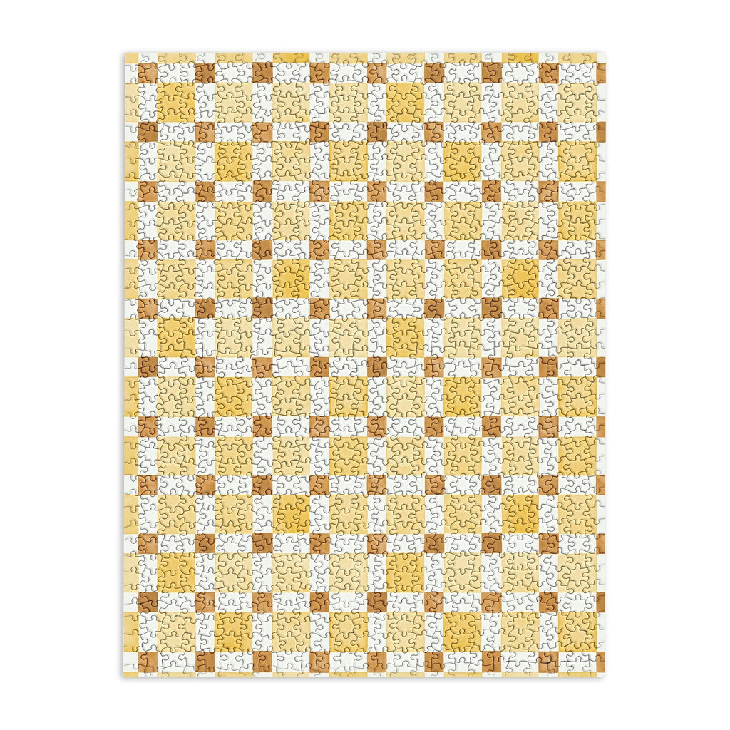 Ninola Design Everyday Artifact Checker Mosaic Tiles Geometry Yellow Puzzle