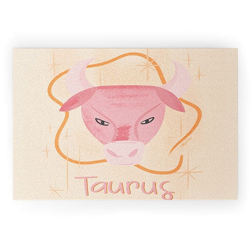 Little Om Zodiac Sign Taurus Welcome Mat