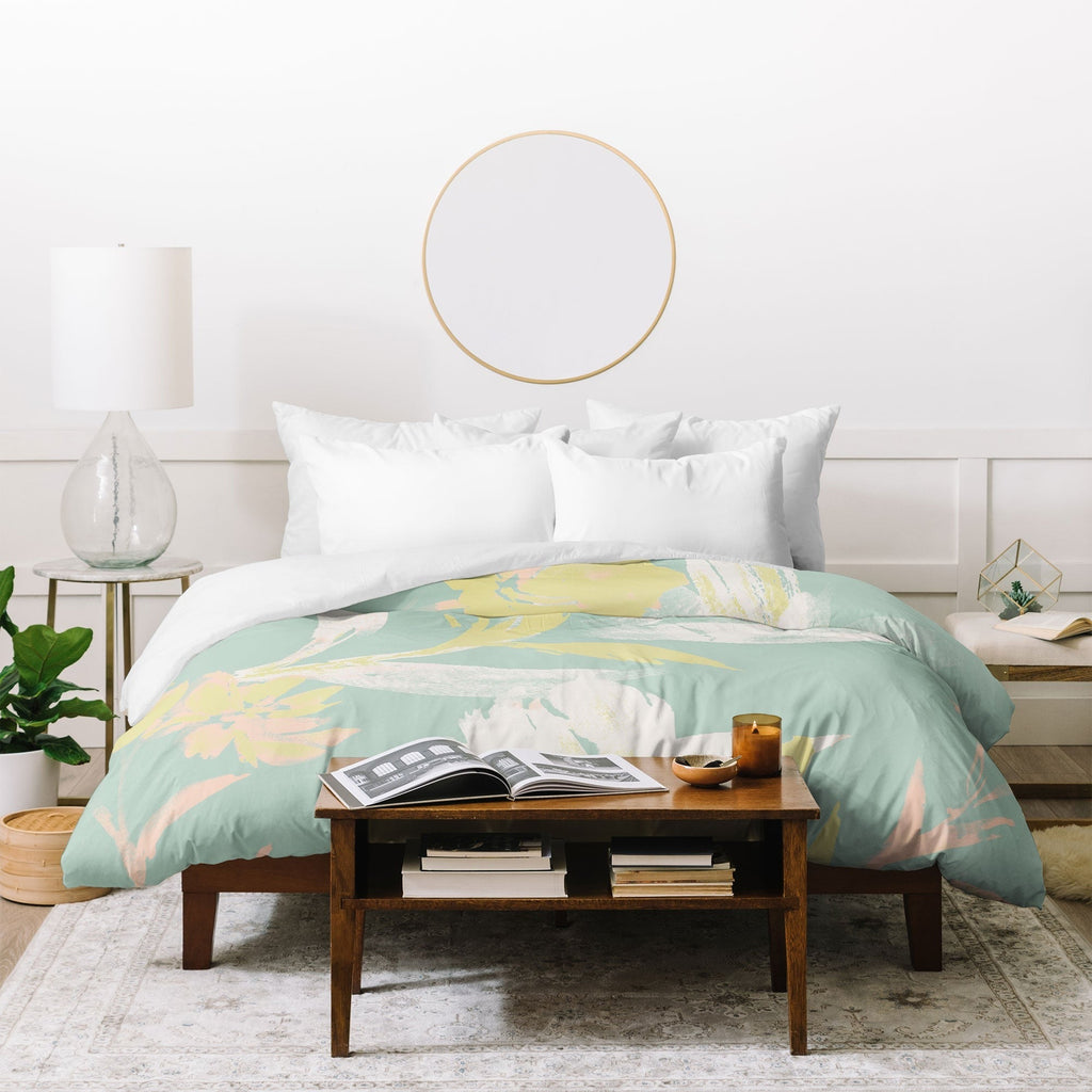 Gabriela Fuente Emma Floral Mint Duvet Cover