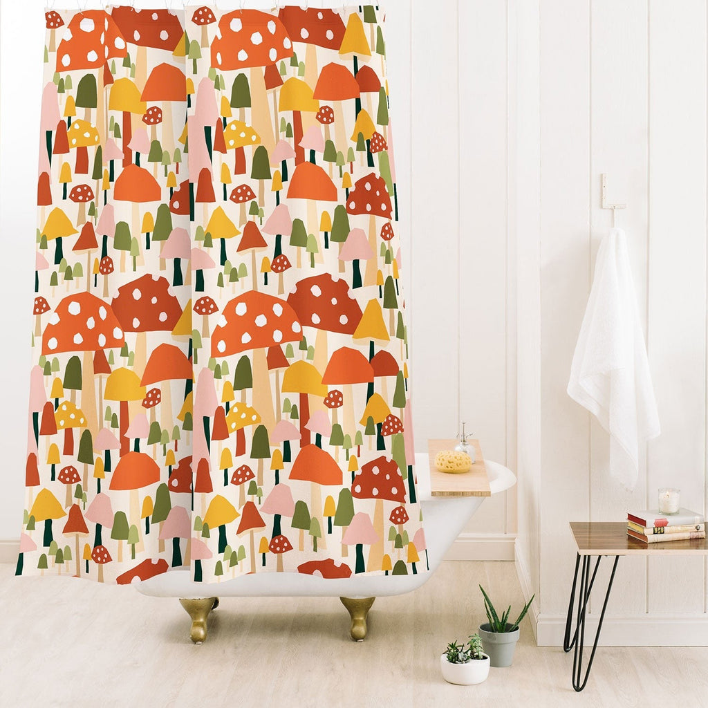 Valeria Frustaci autumnal mushrooms Shower Curtain
