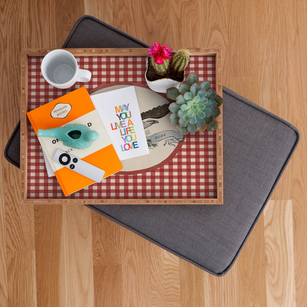 DENY Designs Gingham Eagle Rectangular Tray