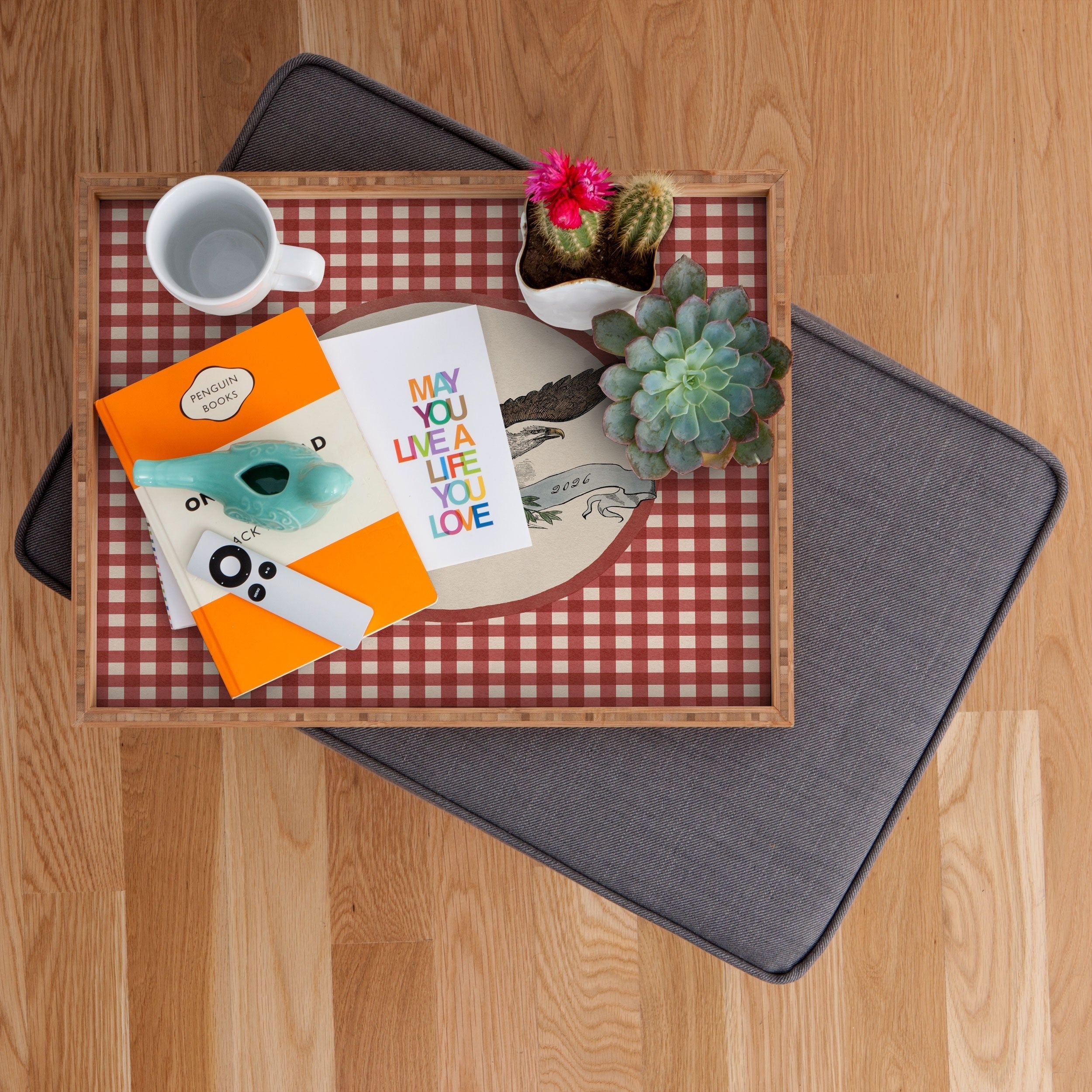 DENY Designs Gingham Eagle Rectangular Tray