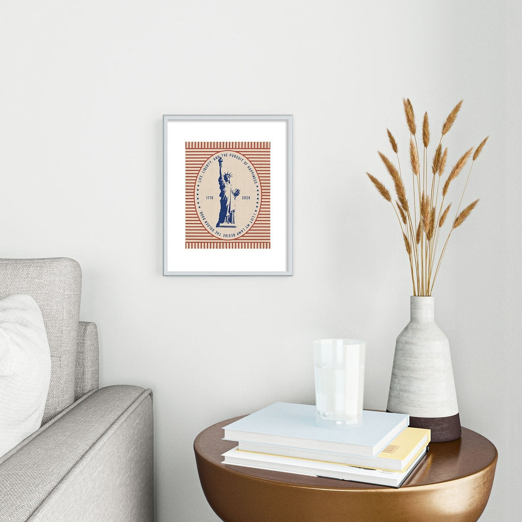 DENY Designs Life Liberty Metal Framed Art Print