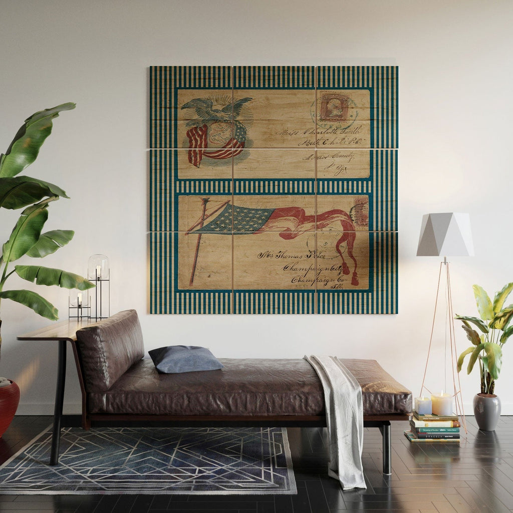 DENY Designs Civil War Envelopes Wood Wall Mural