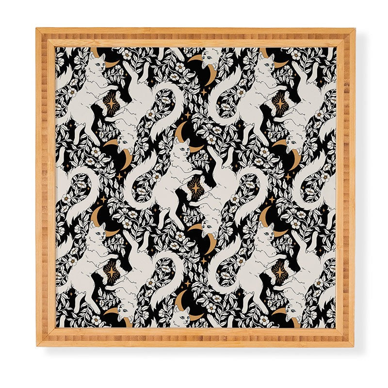 Avenie Celestial Cats Gold Framed Wall Art