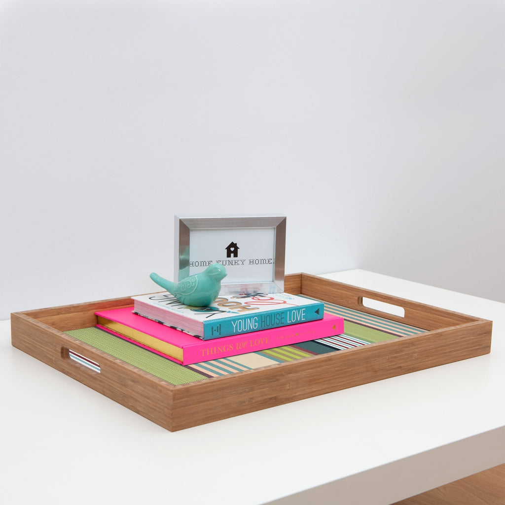 Marta Barragan Camarasa Colorful Stripe Delight Rectangular Tray
