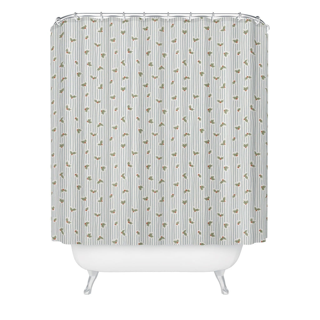 CoastL Studio Hand Drawn Holly Stripe Shower Curtain