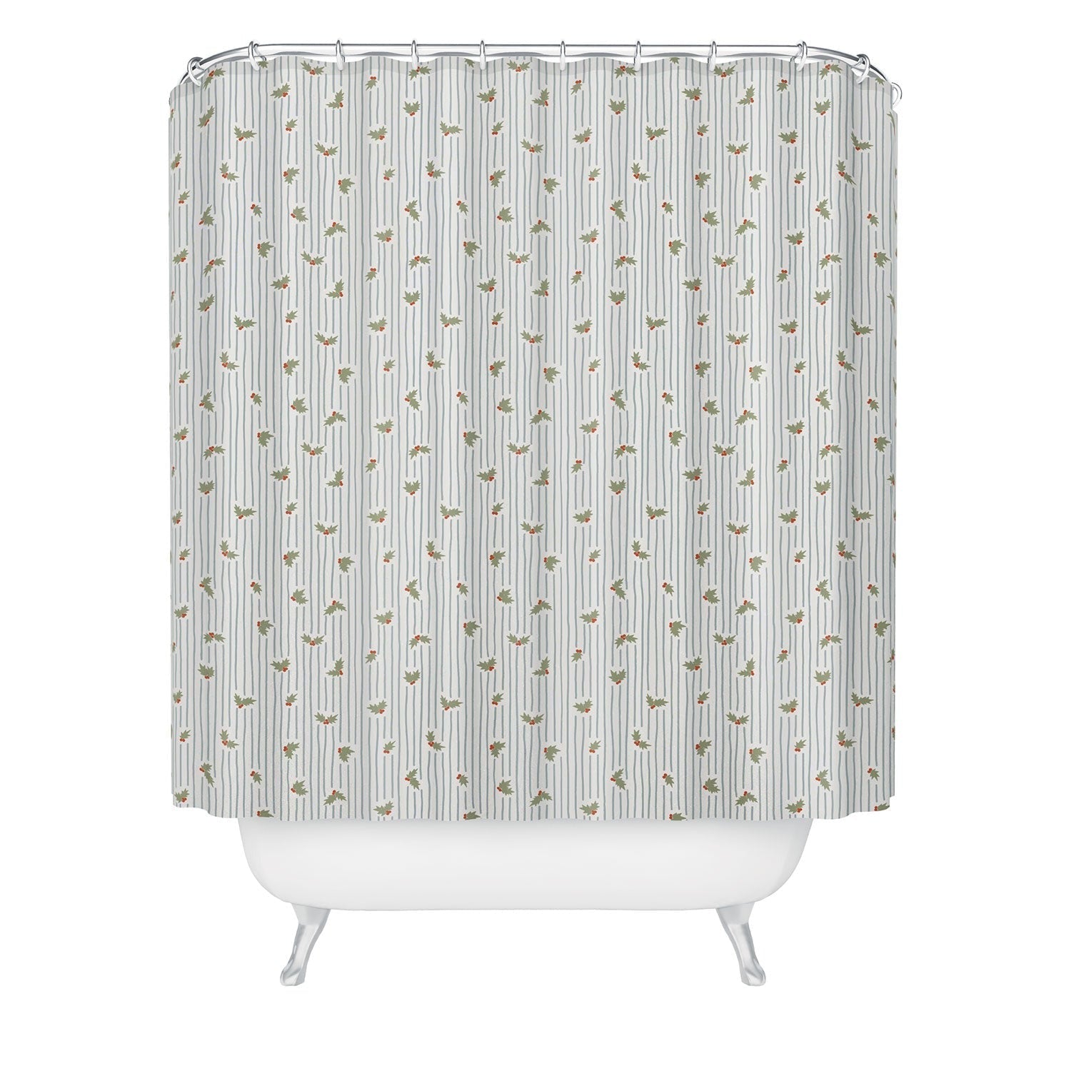 CoastL Studio Hand Drawn Holly Stripe Shower Curtain