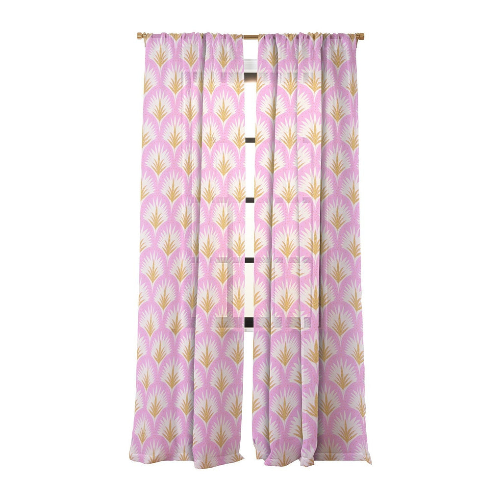 Jennifer Labre Pink Palmetto Sheer Window Curtain