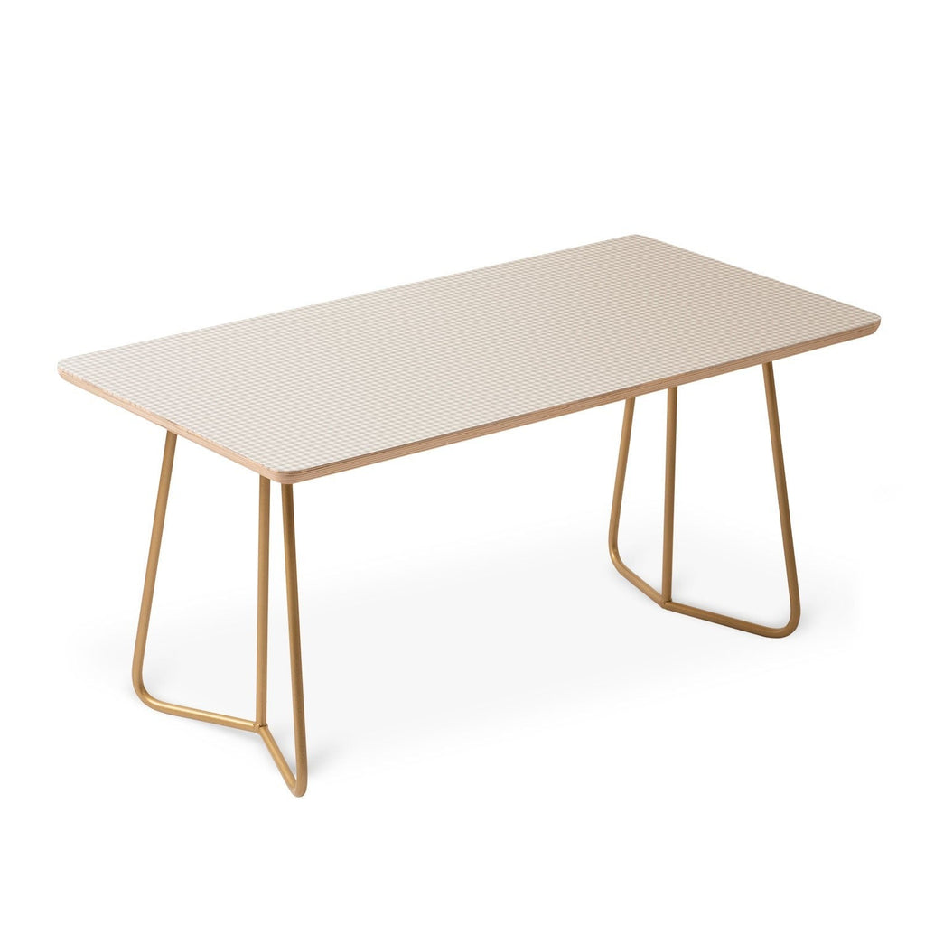 Colour Poems Gingham Plaid Pattern Cloud White Coffee Table