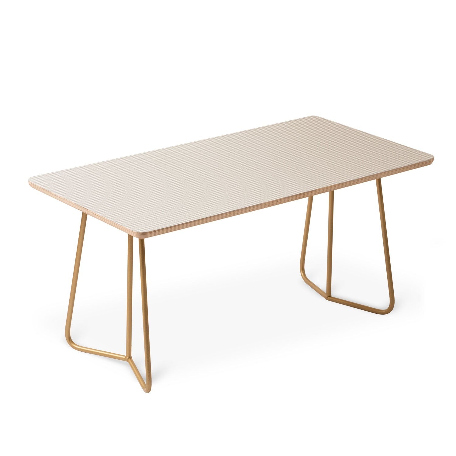 Colour Poems Gingham Plaid Pattern Cloud White Coffee Table