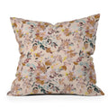 Ninola Design Botanic Retreat Floral Oleander Whimsical Soft Pink Outdoor Throw Pillow