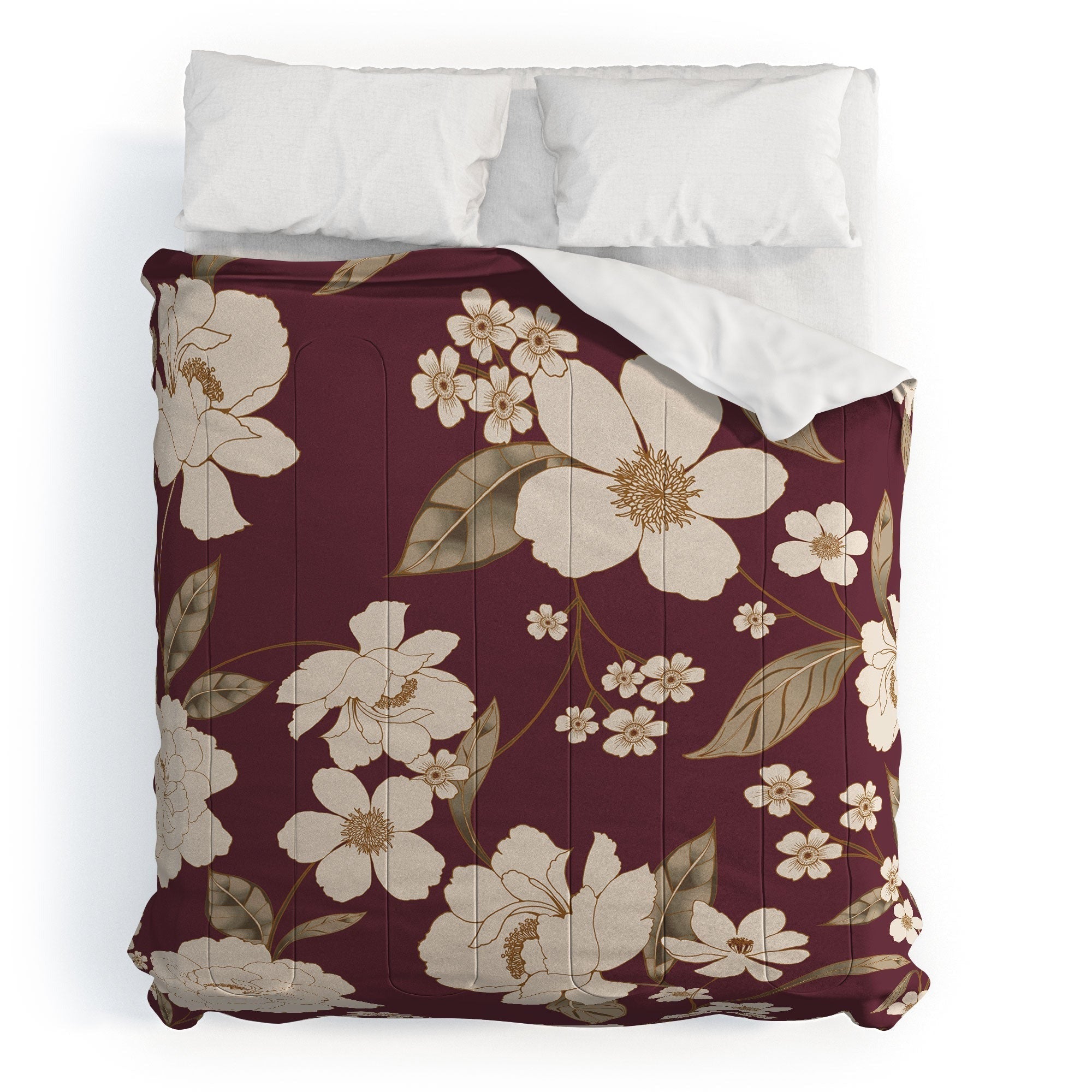 Gabriela Fuente Burgundy Floral Roberta Comforter