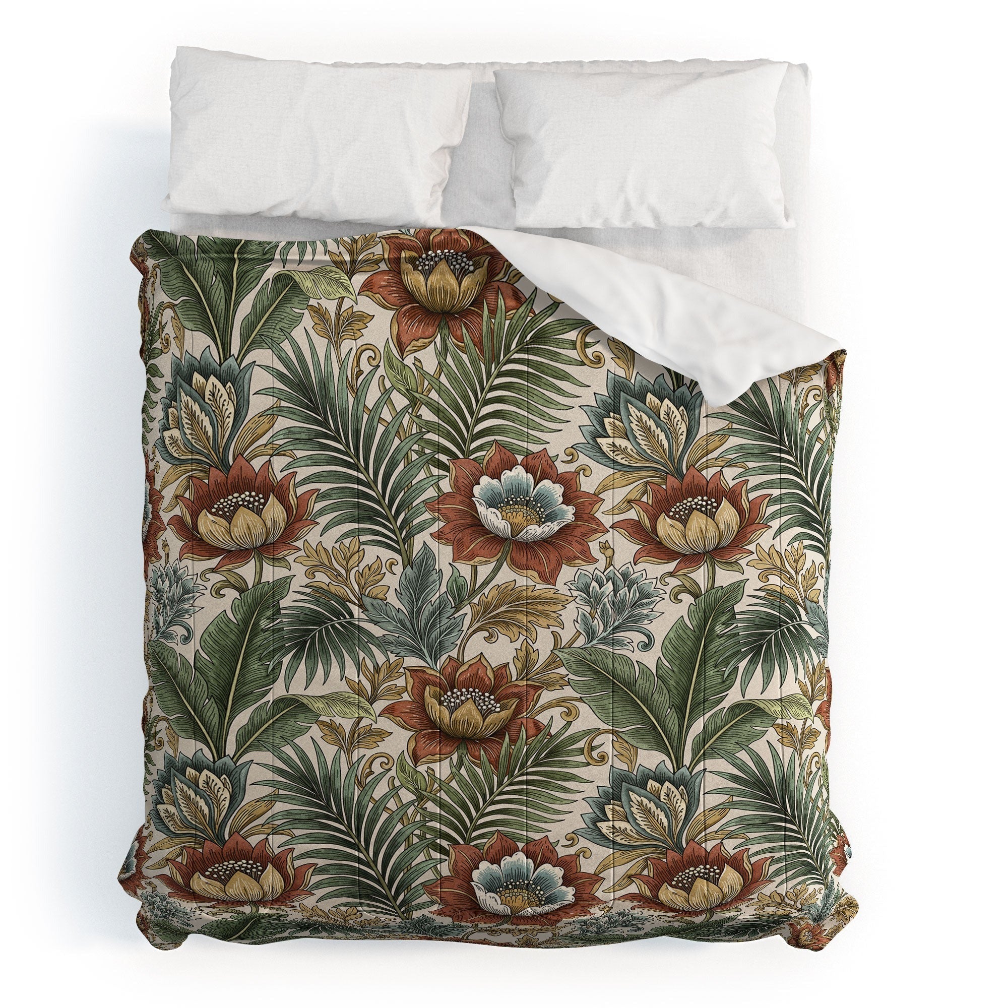 Marta Barragan Camarasa Retro Jungle Garden Comforter