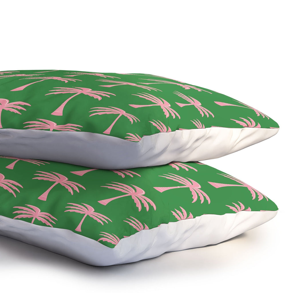 Design by Spark Pink Palm Tree Oasis Pillow Shams