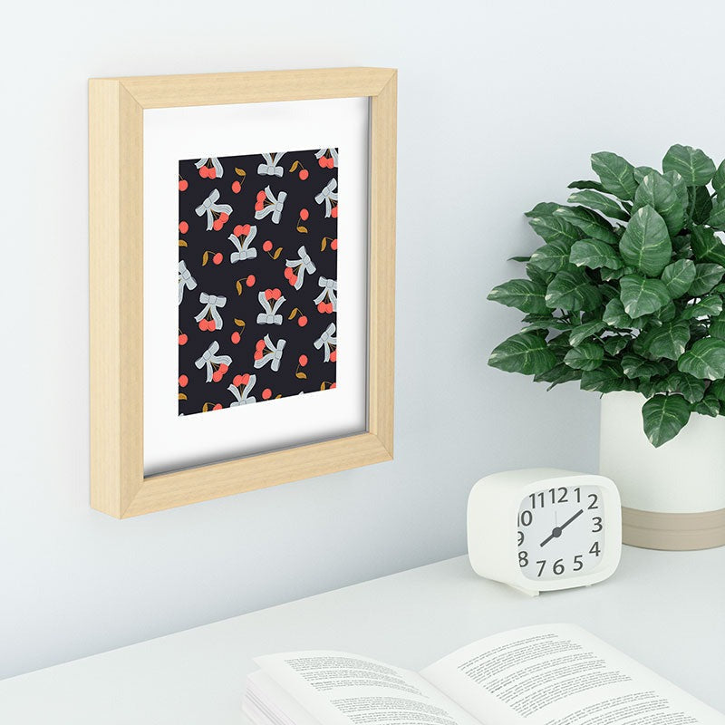 Jennifer Labre Cherries and Bows Recessed Framing Rectangle