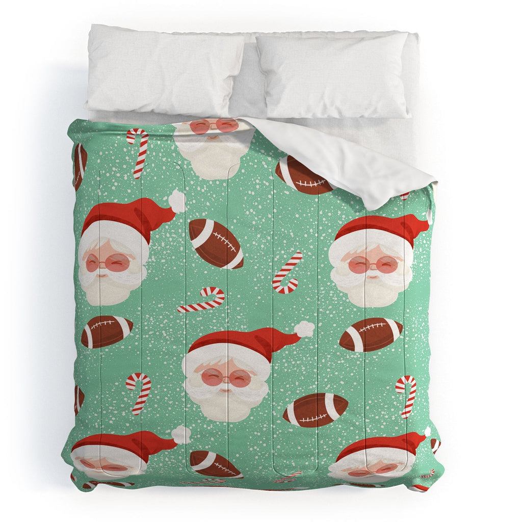 Design by Spark Sporty Football Santa Holiday Comforter