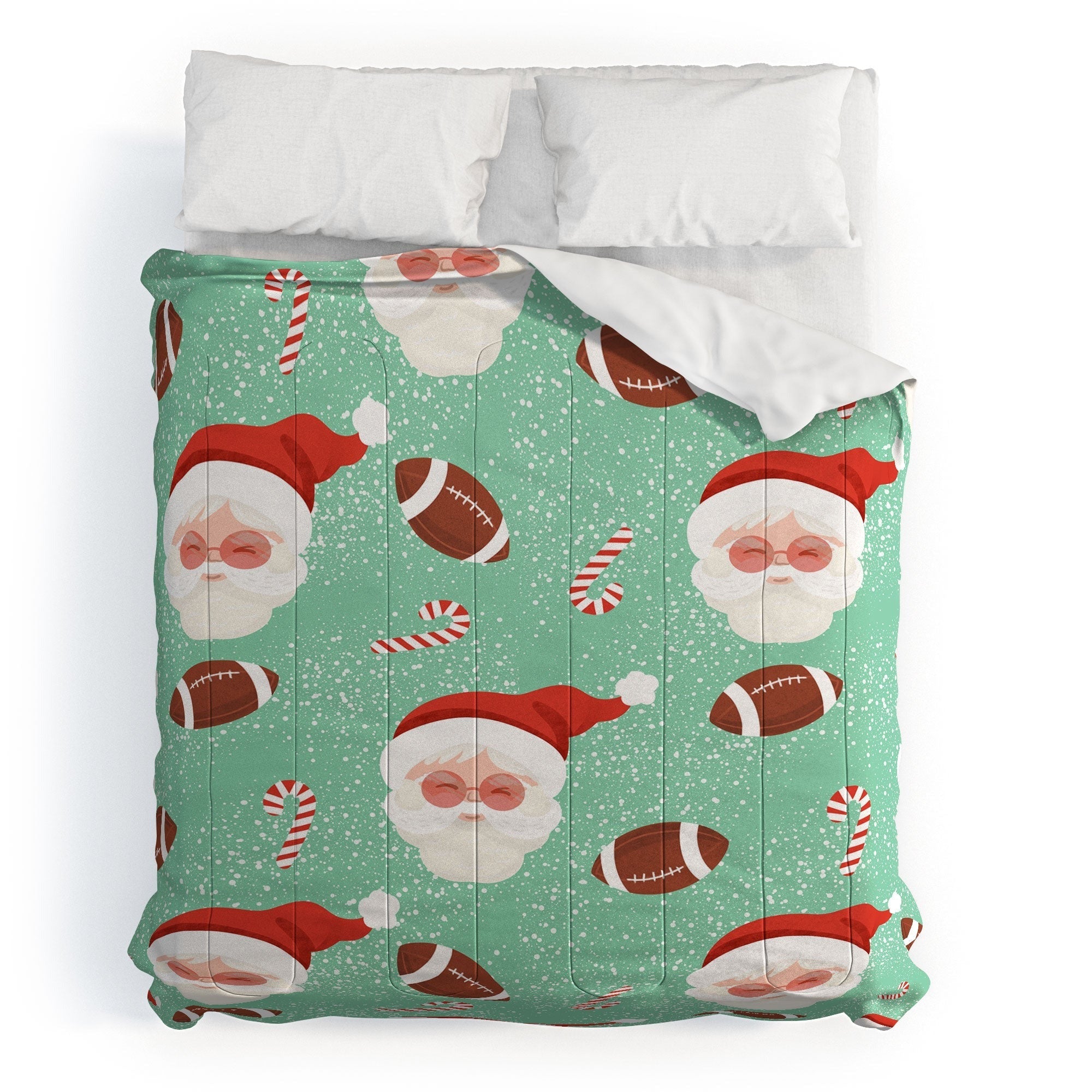 Design by Spark Sporty Football Santa Holiday Comforter
