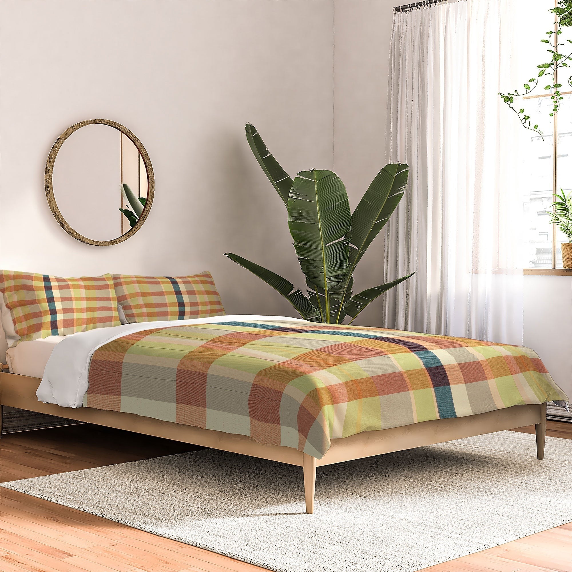Marta Barragan Camarasa Retro Picnic Plaid Warm Tones Comforter