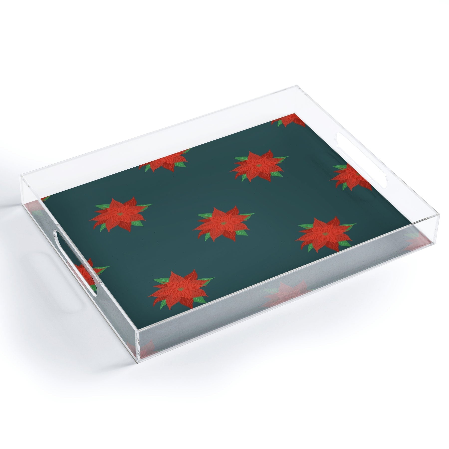 Design by Spark Poinsettia Florals Acrylic Tray