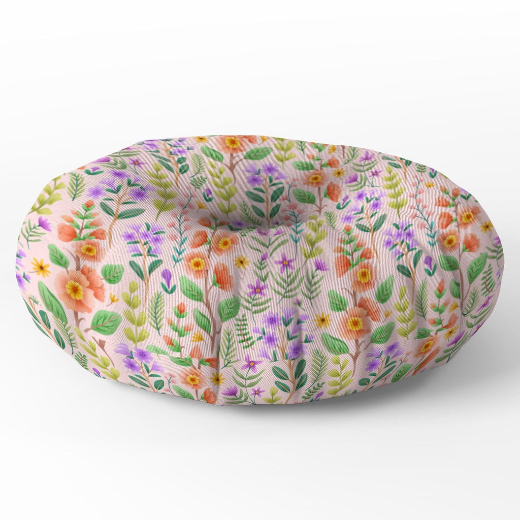 Pimlada Phuapradit Ditsy Spring Floral Floor Pillow Round