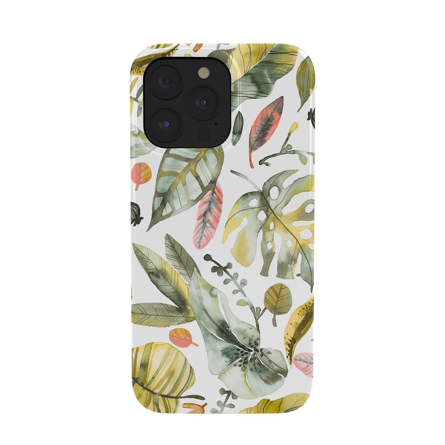 Ninola Design Botanic Retreat Tropical Jungle Leaves Botanical Green Orange Phone Case