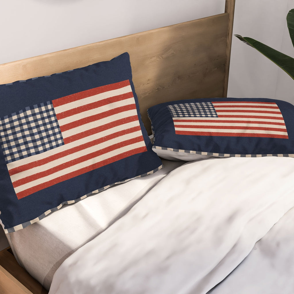 DENY Designs Gingham Flag Pillow Shams