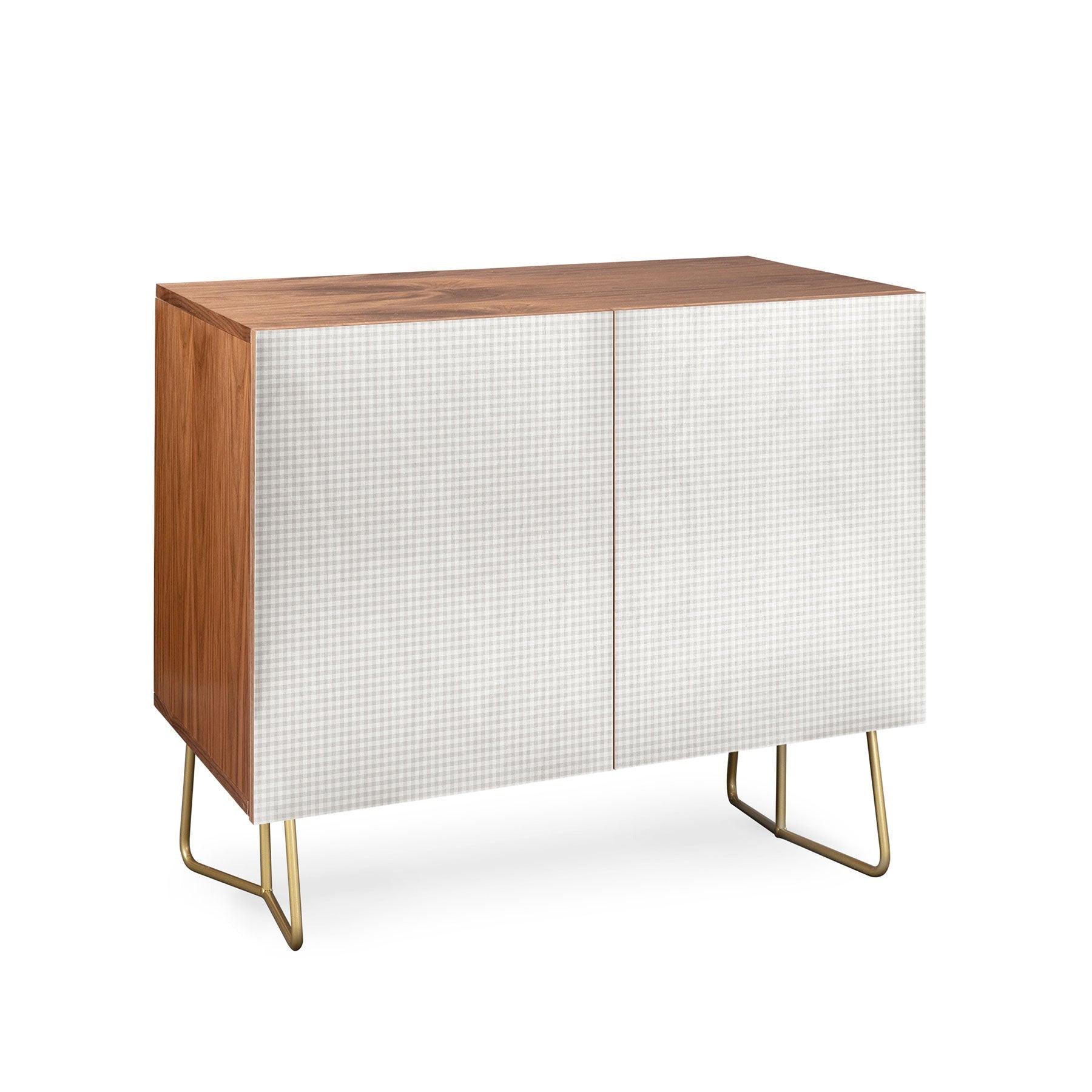 Colour Poems Gingham Plaid Pattern Cloud White Credenza