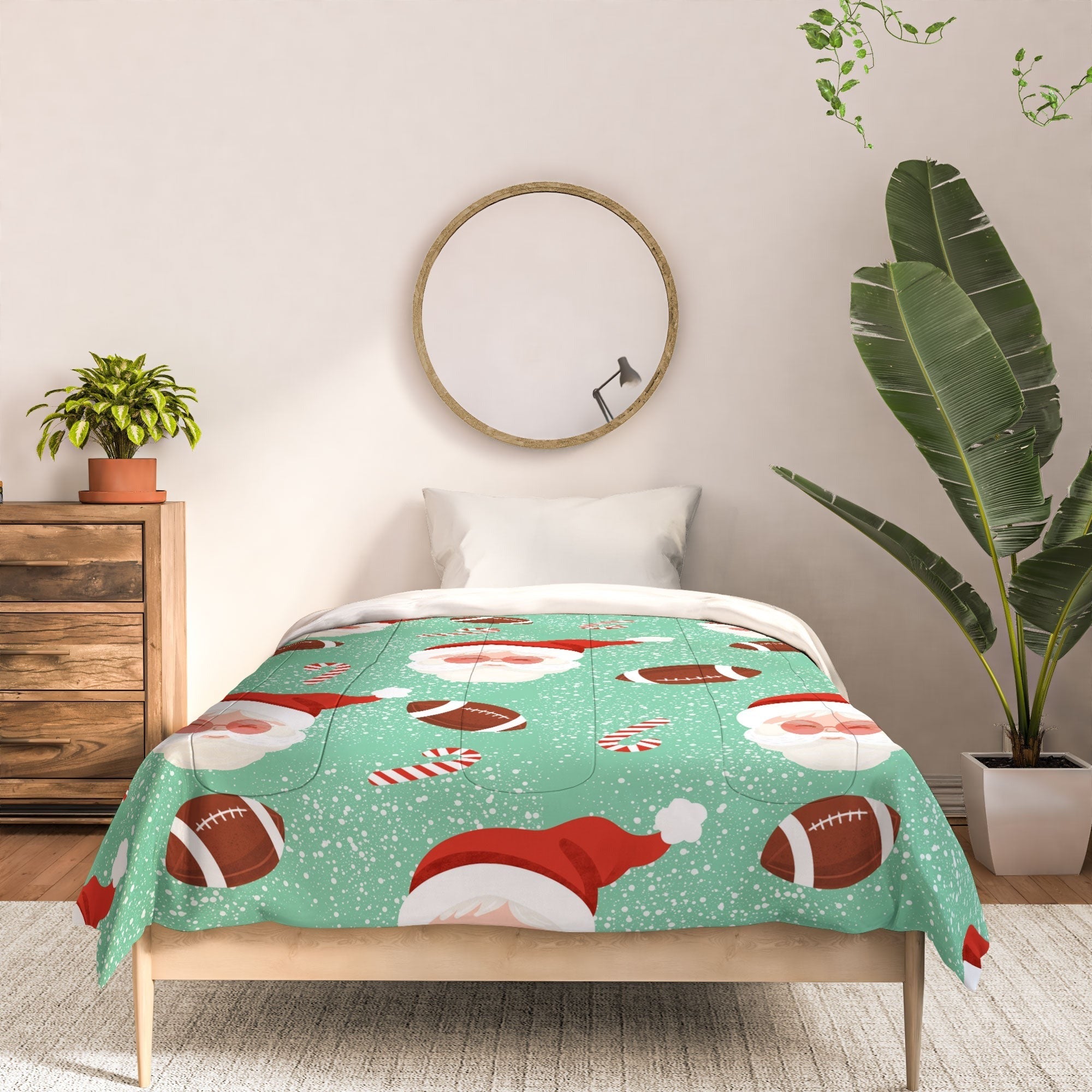 Design by Spark Sporty Football Santa Holiday Comforter