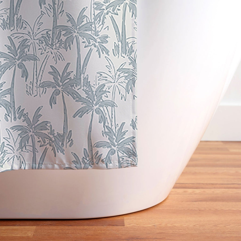 CoastL Studio Palm Forest Coastal Blue Shower Curtain