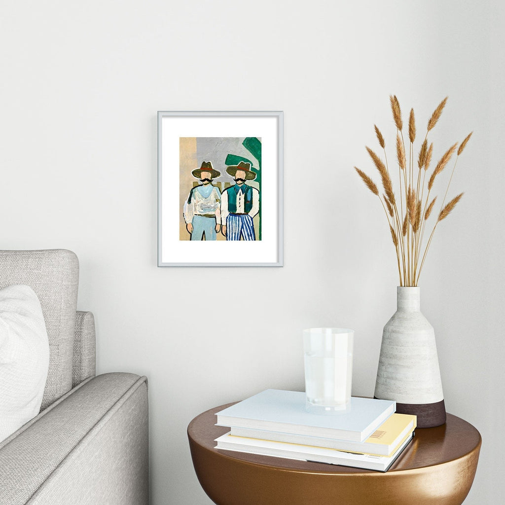 83 Oranges Side By Side Cowboy Edition Metal Framed Art Print