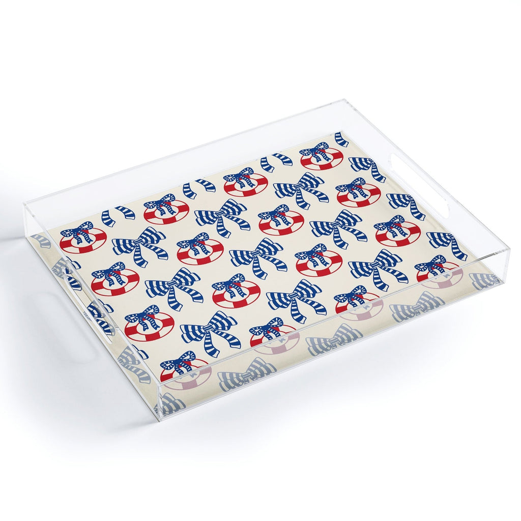 Design by Spark Nautical Christmas Bows Acrylic Tray