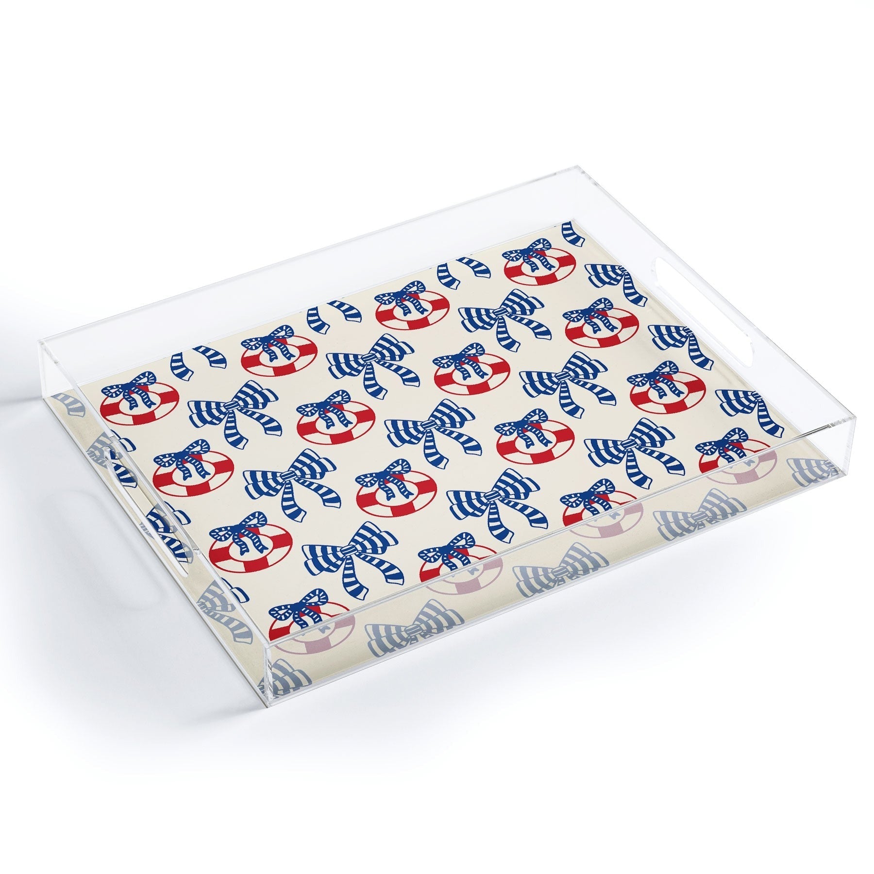 Design by Spark Nautical Christmas Bows Acrylic Tray