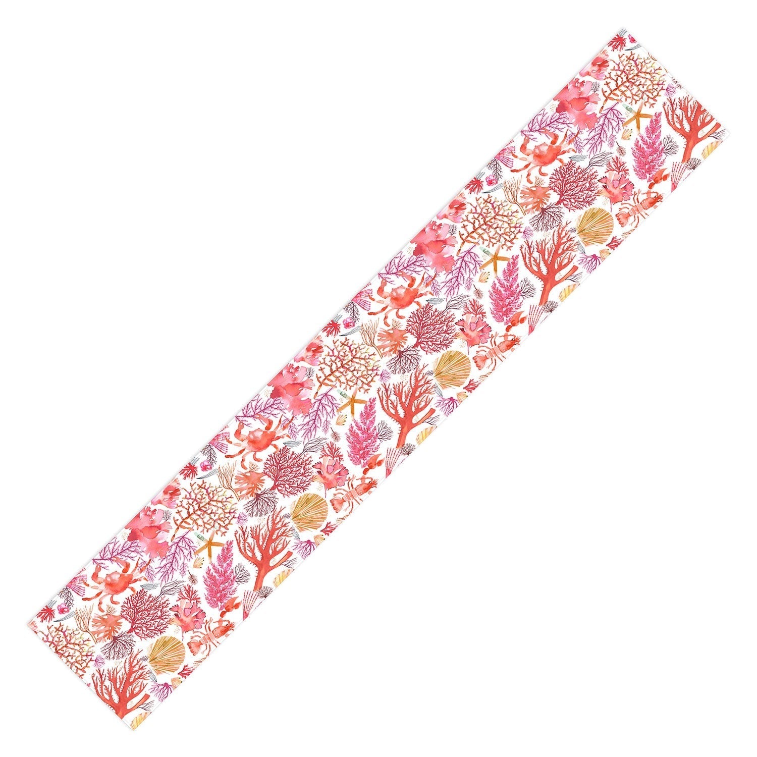 Ninola Design Botanic Retreat Coral Reef Crab Lobster Red Table Runner