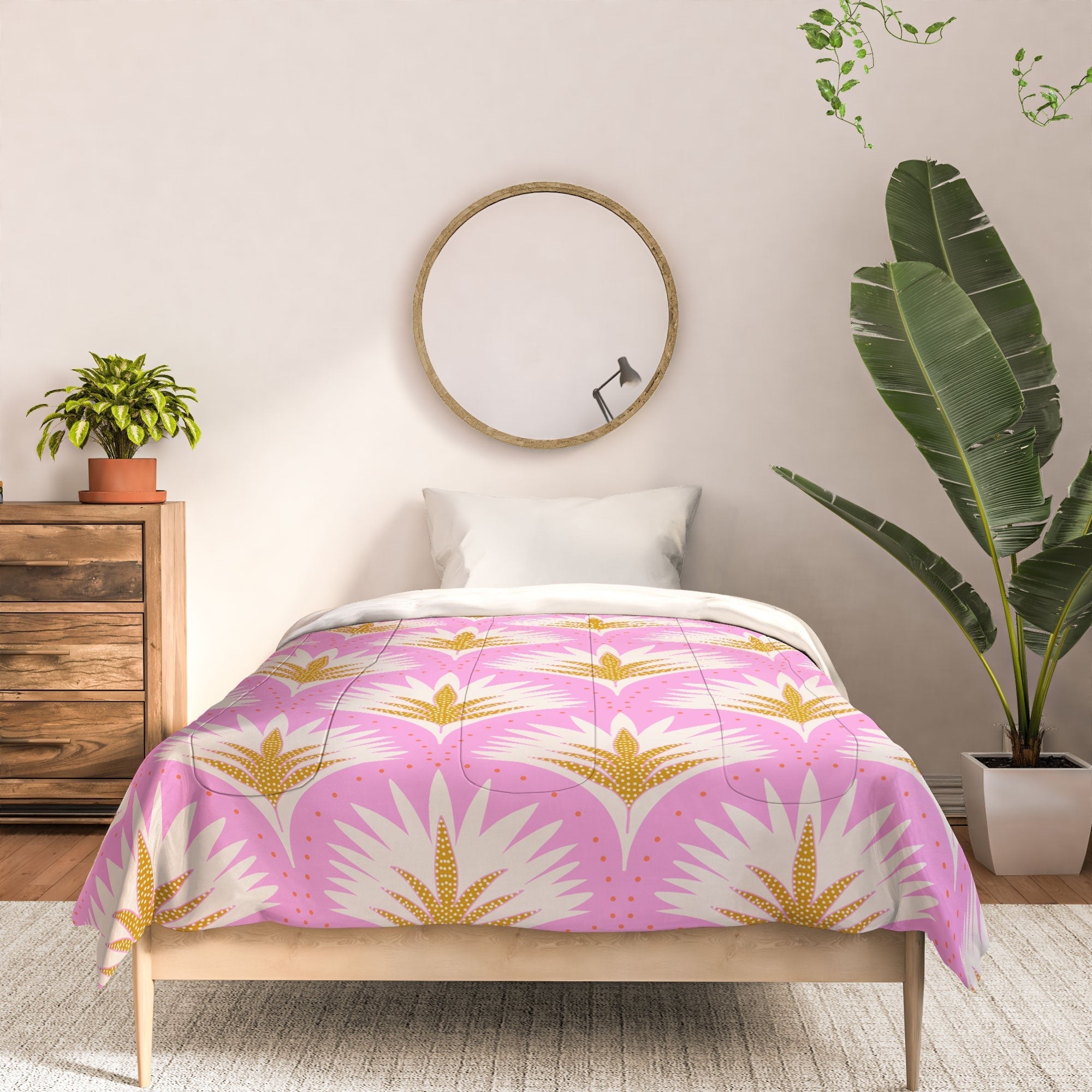 Jennifer Labre Pink Palmetto Comforter
