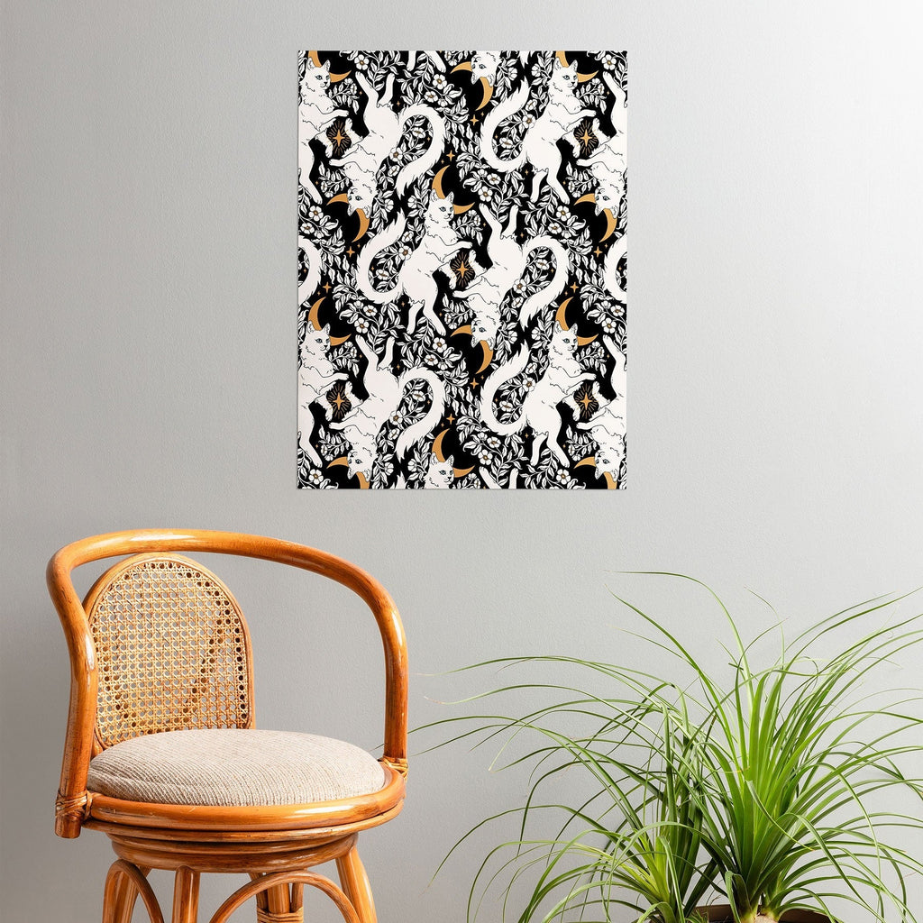 Avenie Celestial Cats Gold Poster