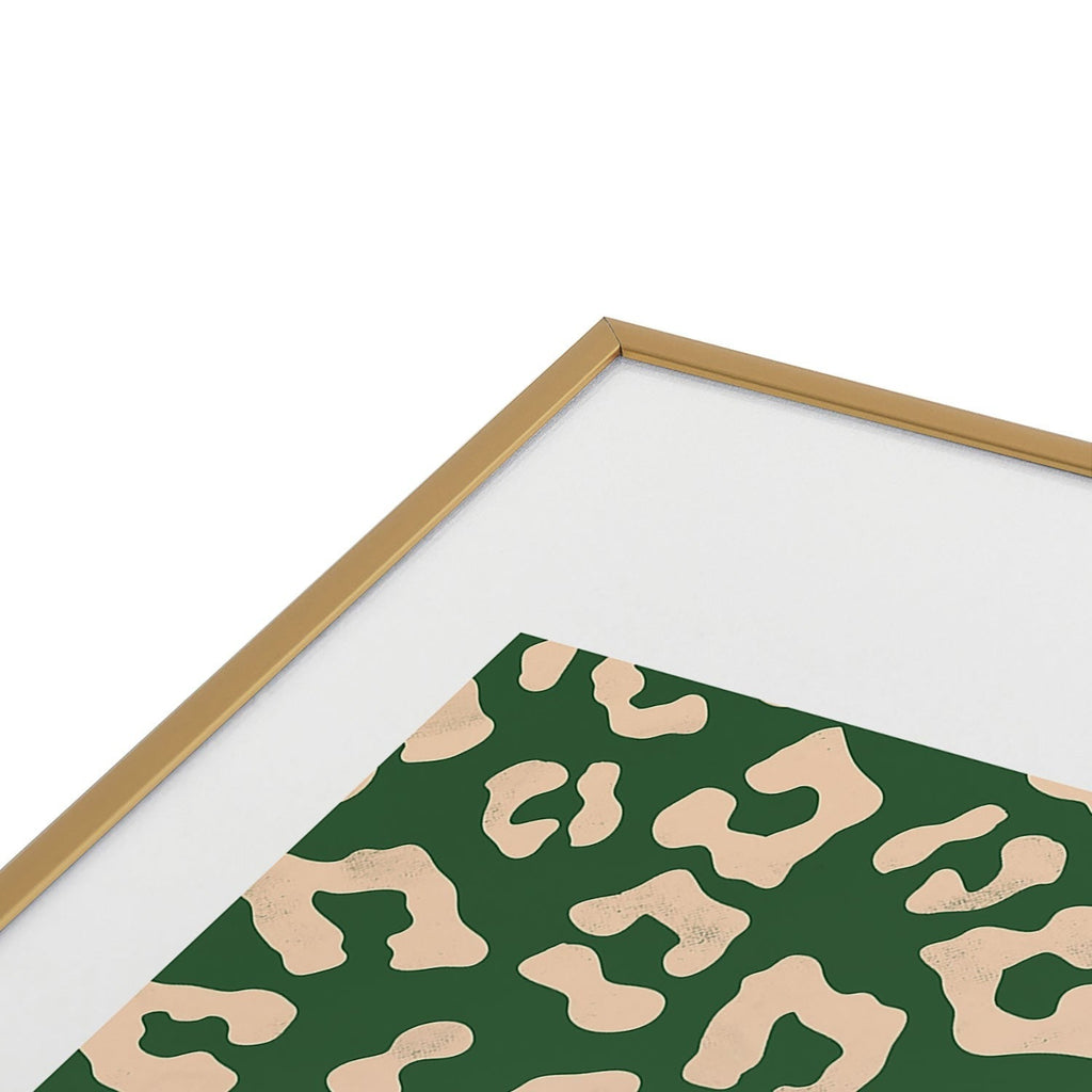 Avenie BR Cheetah Print In Green Metal Framed Art Print