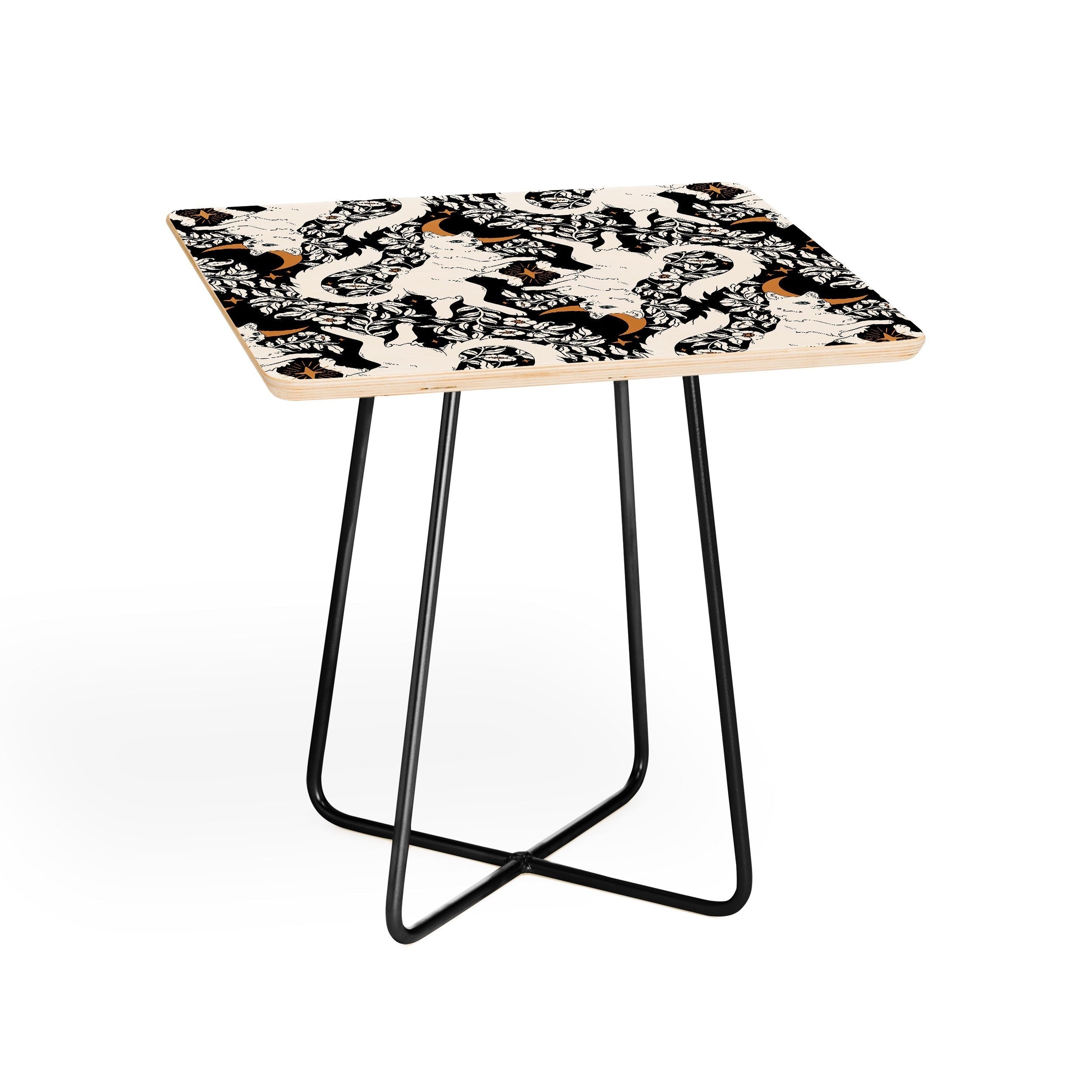 Avenie Celestial Cats Gold Side Table