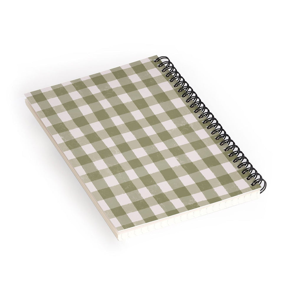 Menina Lisboa Rustic Green Plaid Spiral Notebook