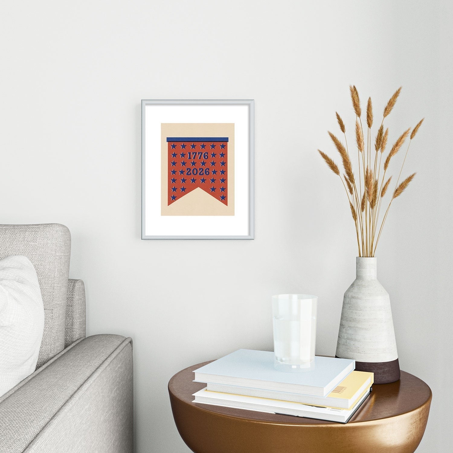 DENY Designs Star Banner Metal Framed Art Print