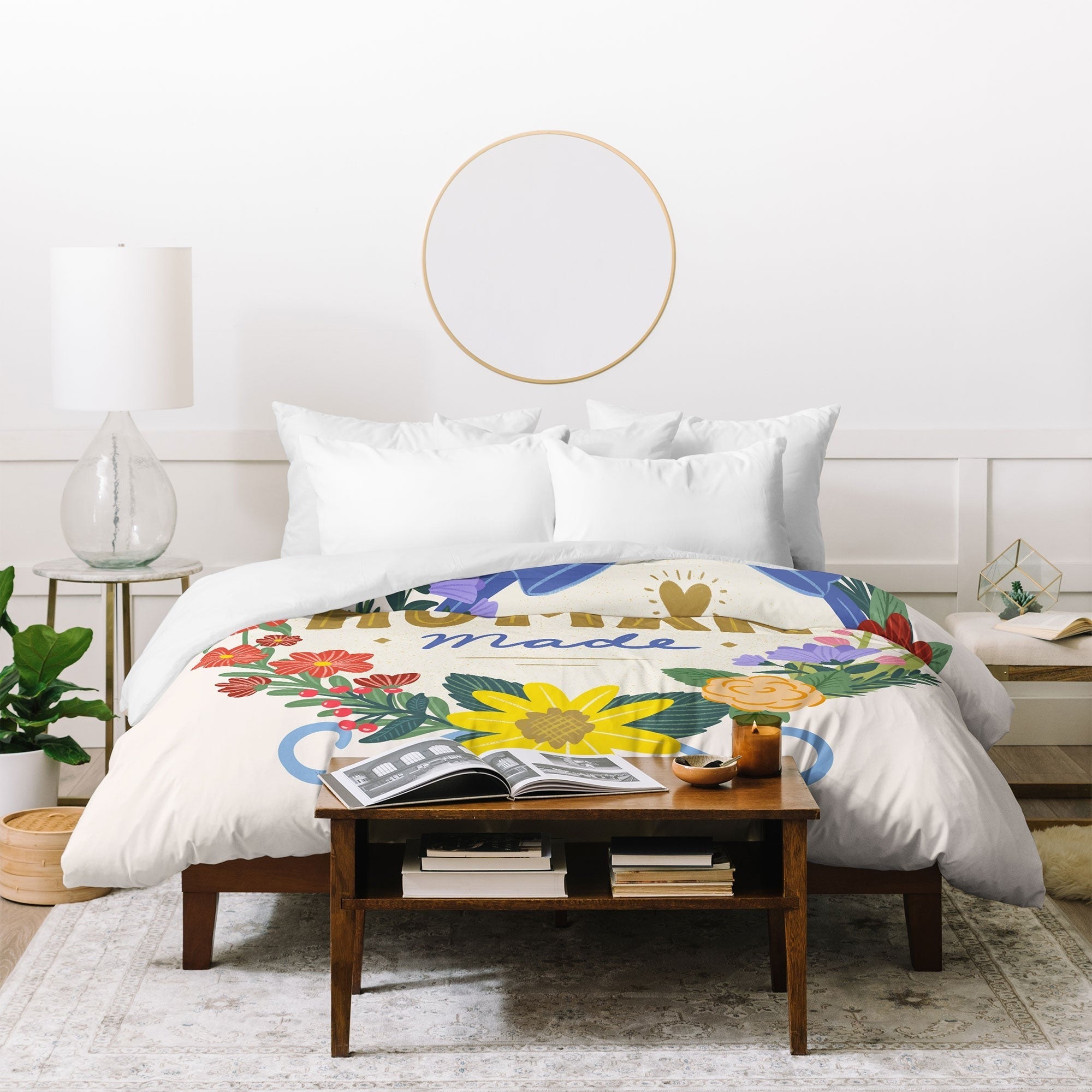 Design by Spark Love Human Made Floral Wreath Duvet Cover
