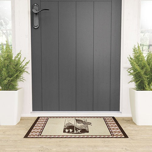 DENY Designs Flag Raisers Striped Square Welcome Mat