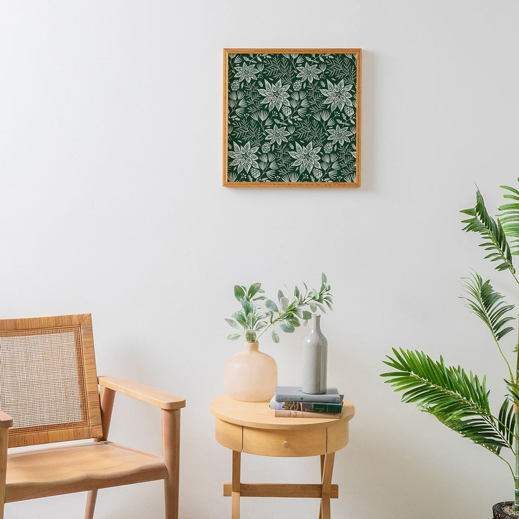 Pimlada Phuapradit Christmas Poinsettia Framed Wall Art