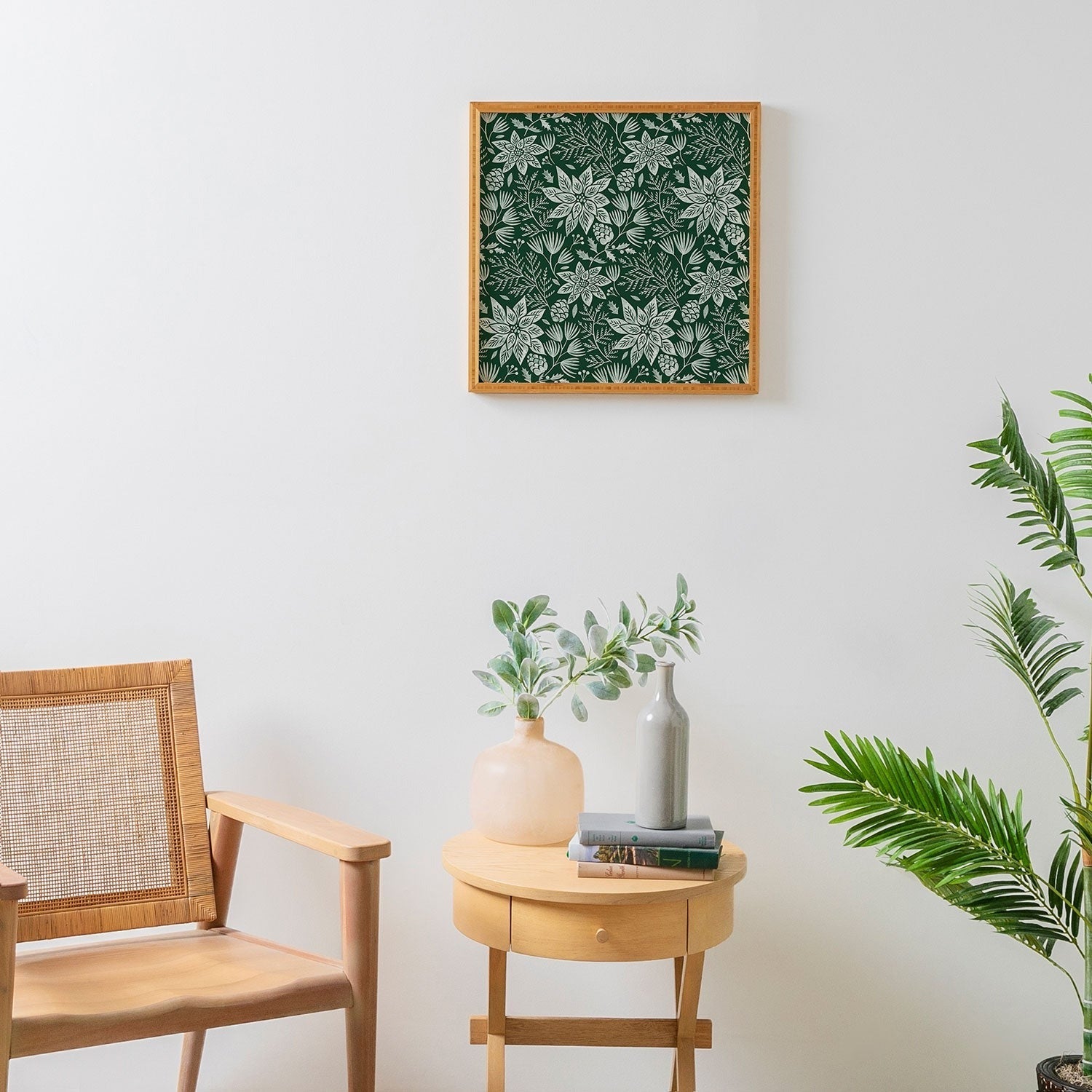 Pimlada Phuapradit Christmas Poinsettia Framed Wall Art