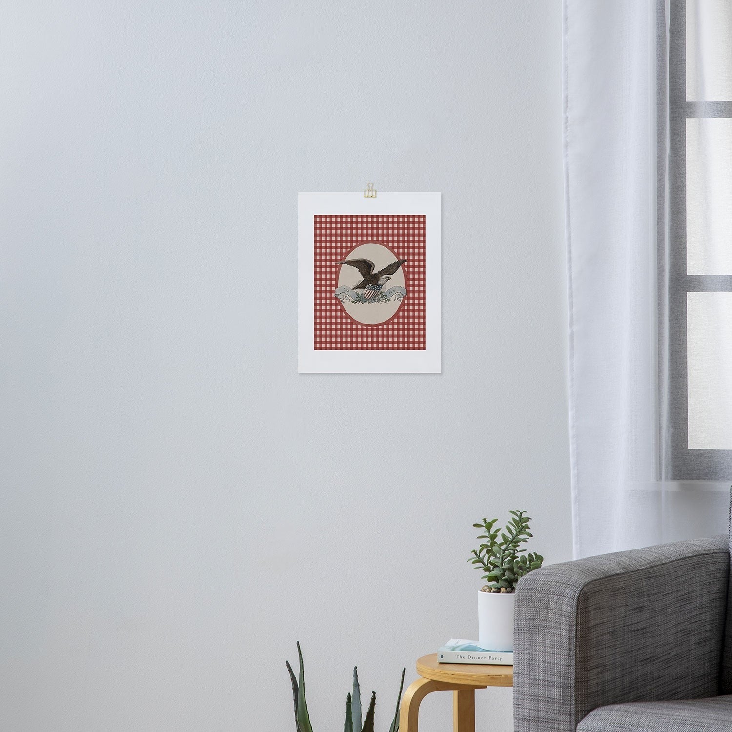 DENY Designs Gingham Eagle Art Print