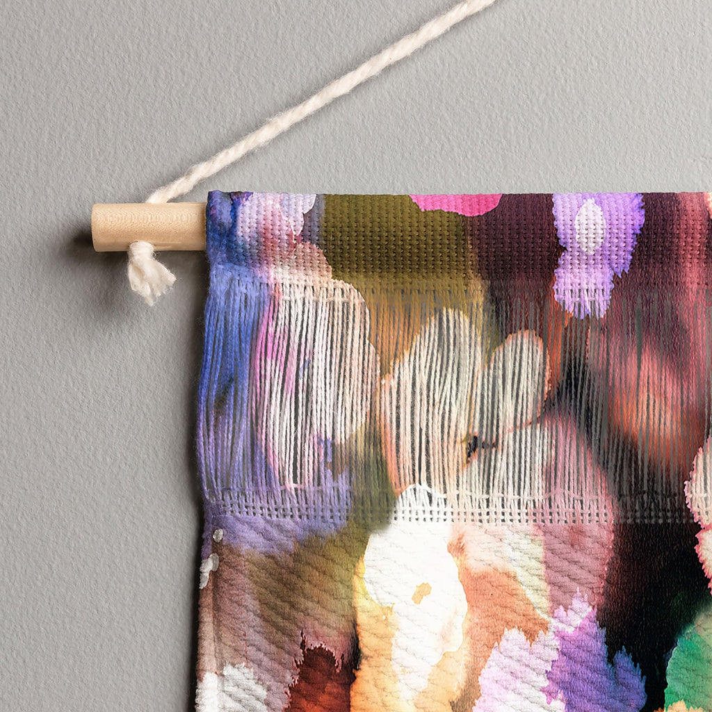 Ninola Design Botanic Retreat Ombre Abstract Watercolor Flowers Pink gold Wall Hanging Portrait