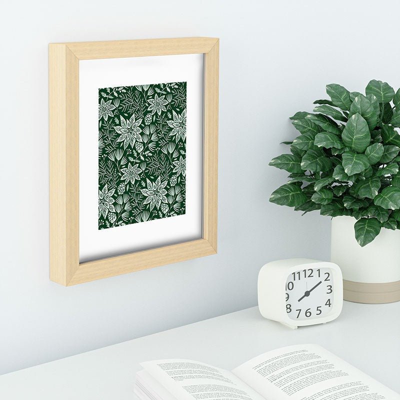 Pimlada Phuapradit Christmas Poinsettia Recessed Framing Rectangle